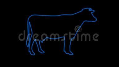 发光点画出农场动物的轮廓线.. 60英尺